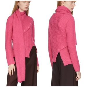 Andersson Bell Greta Scarf Neck Knit Asymmetrical Sweater Alpaca Wool Blend